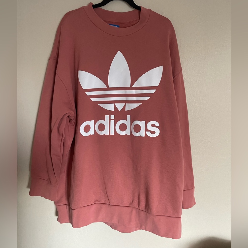 *RARE* Oversized Adidas Salmon Crewneck